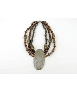 Vintage Costume Jewelry, Statement Necklace, African Style, Wood Beads a... - £22.66 GBP