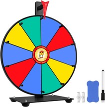 12 Inch 10 Slots Prize Wheel Tabletop or Wall Mount Fortune Spin with Dry Erase  - £55.77 GBP