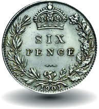 1901 Queen Victoria Silver Sixpence - £39.76 GBP