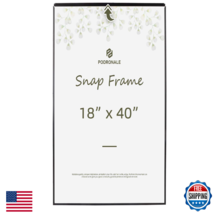 Podronale 18x40 Black Aluminum Snap Poster Frame Plexiglass - Easy Change - $77.40