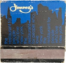 Jimmy&#39;s, 33 West 52 Street, New York City, Match Book Matches Matchbook - $11.99