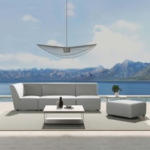 Cleo 30.5&#39; Modular Patio Ottoman - Light Gray Olefin Upholstered - $6,596.53 MXN