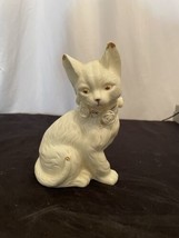 Cat Figurine Formalities Baum Bros White Gold Kitty Kitten Figure 24kt Ceramic - £14.17 GBP