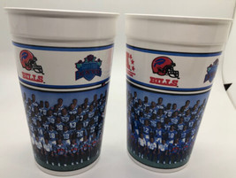 Buffalo Bills Football Team Photo Super Bowl 27 XXVII Set of 2 Plastic Cups  - $22.76