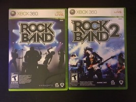 Rock Band 1 &amp; 2 Lot Complete Xbox 360 Microsoft 2010 Tested Working - £17.01 GBP