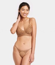 2 Pair Auden Women's XL Thongs Brown String & Red Lace image 6