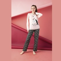Women’s Junior Cotton Pajama Set 2 Piece Long Sleeve Long Pants Sleepwear Pj Set - £20.35 GBP