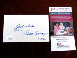 GENE SARAZEN 48 PGA WINS HOF GOLFER SIGNED AUTO VINTAGE INDEX CARD JSA B... - $69.29