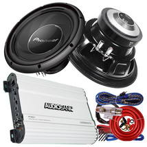 1x Pioneer 1400W 12&quot; inch Sub + Audiobank 1600W Amp + 8 Gauge Kit - £203.04 GBP