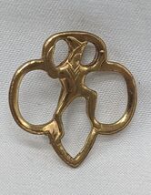 Vintage Girl Scouts Brownies Gold Lapel Pin 3/4&quot; - €5,98 EUR