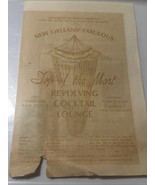 New Orleans&#39; Fabulous Top of the Mart Revolving Cocktail Lounge 1975 Menu - $41.42 CAD