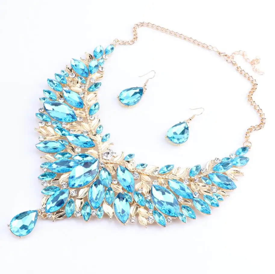 Fashion Bridal Costume Crystal Choker Necklace For Women Statement Necklaces Ear - £21.84 GBP