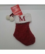 MerryBrite 8&quot; Monogram &quot;M&quot; Mini Stocking Christmas Red White &#39;holiday Home - $8.95