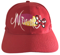 Disney Minnie Mouse Red Baseball Hat Red Bow Polka Dot Pink Yellow - £20.02 GBP