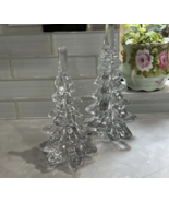 Set of 2 Art Glass Christmas Trees,  6.5” 4.5”, Pre-Owned - €43,67 EUR