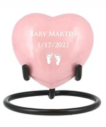 Pink Premature Baby Engraved Heart Urn - Stand Option - $54.63 CAD
