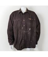 Carhartt Flannel Lined Distressed Shirt Jacket S96 Mens 2XL Heavy DKBR C... - €32,13 EUR