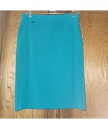 Teal Dressbarn Pencil Skirt With Button Detail 32&quot; Waist - $146.35 MXN