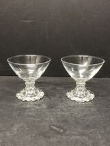 2 Anchor Hocking BOOPIE DESSERT SHERBET Glasses BUBBLE FOOT Vintage Bead... - $9.49