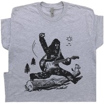 Sasquatch Electric Guitar T Shirt Bigfoot Playing Guitar Tee Cool Vintag... - $18.99