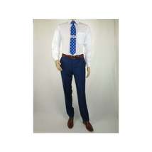 Mens Mantoni Flat Front Trousers Wool Super 140s Classic Fit 40901 French Blue image 8