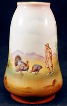 Royal Bayreuth Bavaria Scenic China Vase Boy Tending Turkeys out in the ... - $49.99