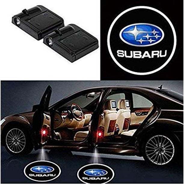 2x PCs Subaru Logo Wireless Car Door Welcome Laser Projector Shadow LED Light Em