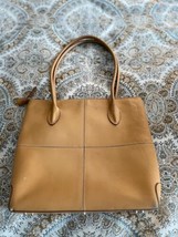 Finesse La Model Tan Leather Tote Bag 13” x 11” - £54.52 GBP