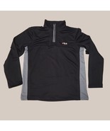FILA Men Activewear Top Fleece light weight size M zip mock neck  black gray NWT - $29.05