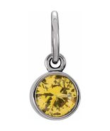 Sterling Silver 4mm Round Imitation Citrine Birthstone Charm - $127.00
