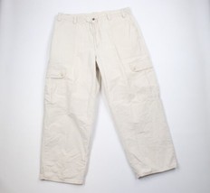 Vintage 90s Levis Silvertab Mens XL Baggy Fit Ripstop Wide Leg Cargo Pants Beige - £77.80 GBP