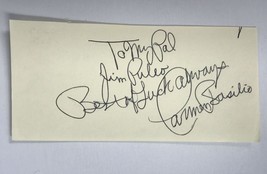 Carmen Basilio (d. 2012) Signed Autographed 2.5x5 Signature Card - £11.99 GBP