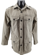 Travel Smith Mens Medium Safari Jacket Tan Pockets Sz Med Tall - £38.97 GBP