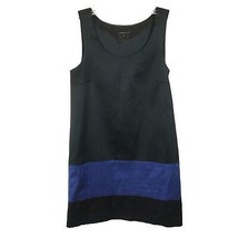 Womens Size 6 Theory Black Blue Colorblock Lined Sleeveless Sheath Mini Dress - £40.04 GBP