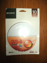 NEW Sony DVD-R 10 Pack 4.7 GB 120 min. 1x-16x recordable printable blank... - £5.86 GBP