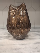 Brown Mercury Glass Owl Figure, 8.25&quot; Tall, Owl Figurine, Owl Lamp or Decor - £15.55 GBP