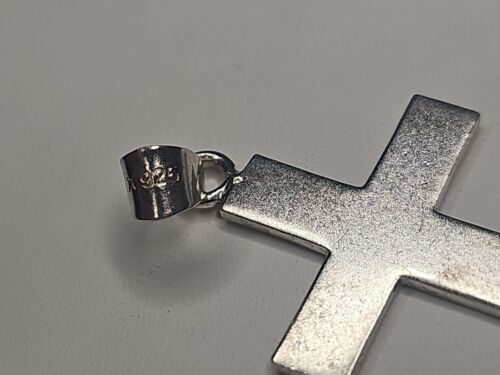 Silver 925 Simple Solid Cross Pendant Charm Item image 9