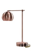 Contemporary Copper Color Table Lamp Polished Metal Finish Dome Shade  22" High