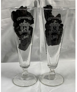 2 Storz Beer 75th Anniversary Beer Tapered Glasses 1951 Etched Family Crest - £22.44 GBP
