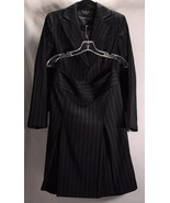 Signature Larry Levine Womens Two Piece Skirt Suit Black Pinstripe 8 - $73.34 CAD