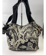 ETRO Tote Bag Handbag Black/Gray 2-Way Nylon Paisley Pattern Zipper Closure - €85,82 EUR