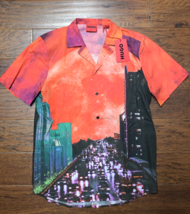 HUGO BOSS Hombre Ellino Manga Corta Corte Recto Urban Algodón Camisa Inf... - $59.39