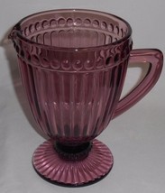Mikasa Glass Mib Italian Countryside Pattern Amethyst Color Footed Pitcher - £31.13 GBP