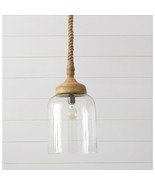 mango wood Glass Pendant with rope - £116.62 GBP