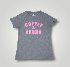 Activewear Coffee &amp; Cardio Pink Graphic Print Short Sleeve T Shirt Sz S ... - £10.22 GBP