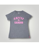 Activewear Coffee &amp; Cardio Pink Graphic Print Short Sleeve T Shirt Sz S ... - £10.22 GBP