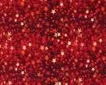 Cotton Christmas Festive Stars Lights Flags Red Fabric Print by Yard D40... - £10.18 GBP