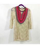 Gimmicks by BKE Cream Crochet and Embroidery Boho Top Wms Small - $19.17 CAD