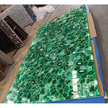 Green Agate Gemstone Dining Table, Handmade Furniture, Agate DIning Table Decors - $323.53+