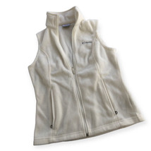 Columbia Sportswear Women&#39;s Sleeveless Vest White Full Zip Pocket Size S Fleece - £16.01 GBP